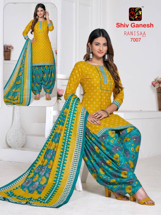 Shiv Ganesh Ranisaa 7 Regular Wear Designer Cotton Printed Dress Material